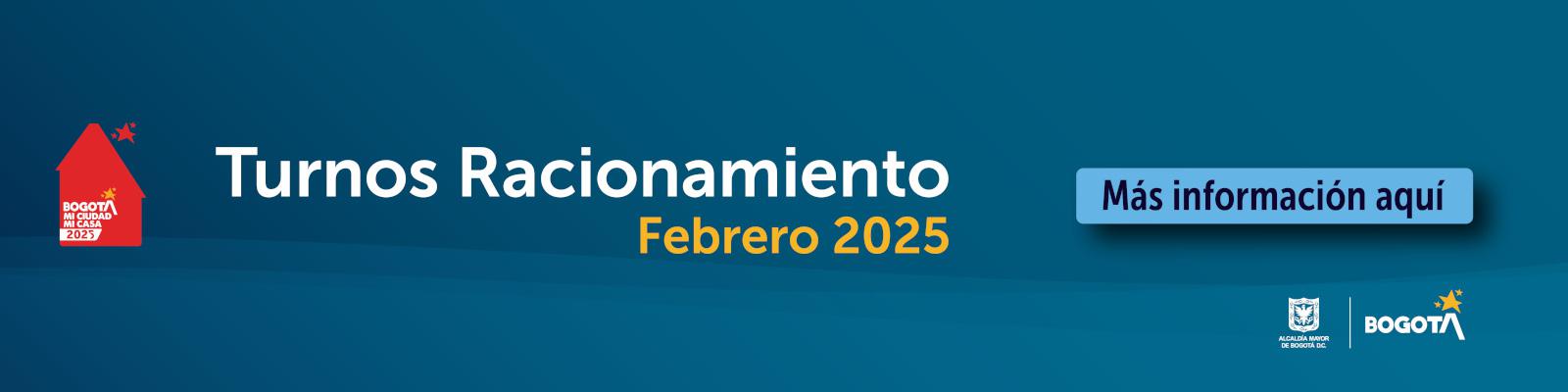 Calendario de racionamiento de agua Febrero